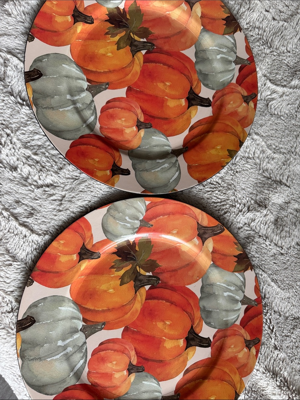 Set of 2 Autumn ๐ Pumpkin Decorative Charger plates - Picture 2 of 3